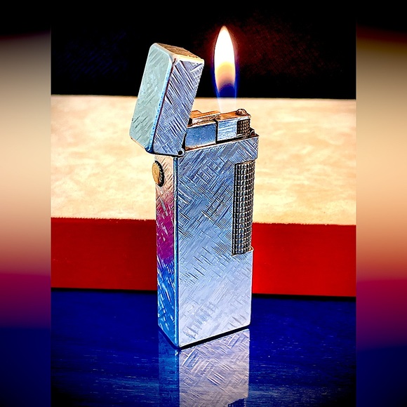 Dunhill rollagas lighter silver-classic florentine model great working c… - Picture 4 of 5